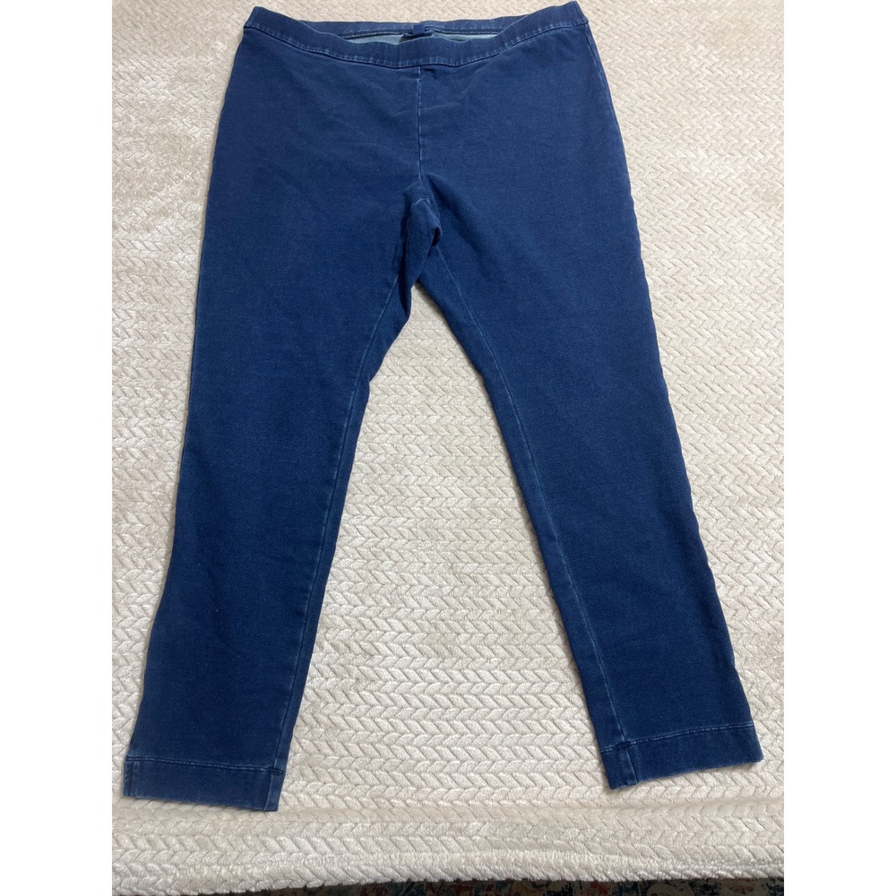 Pure Jill Indigo Ankle Leggings Blue Stretch Denim Knit Pants Plus Size 2X